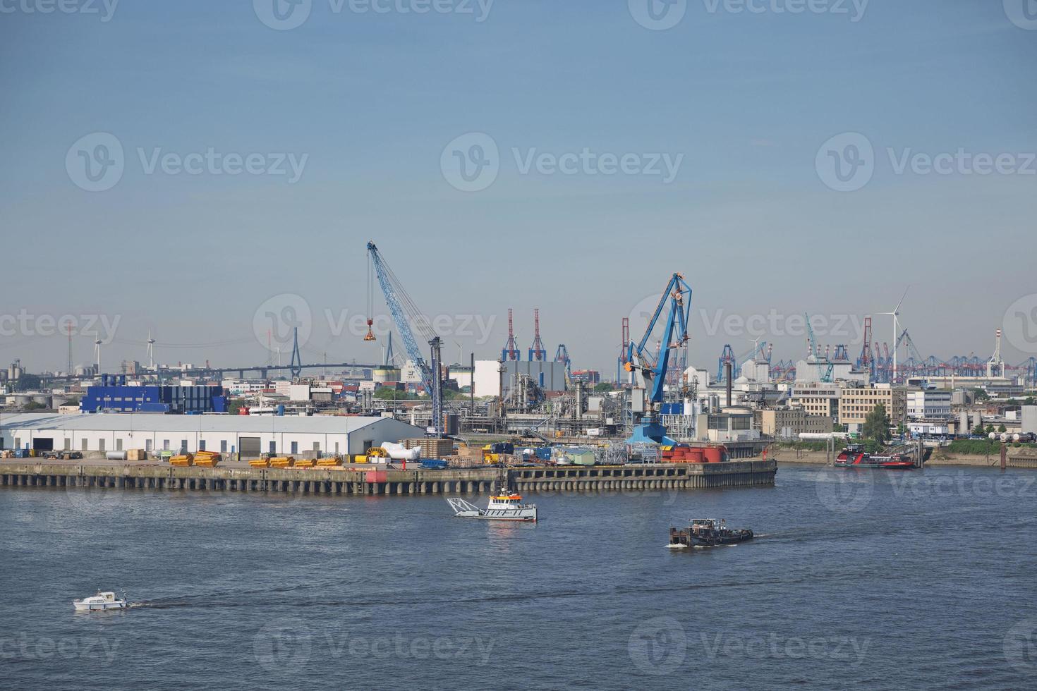 Hamburger Hafen an der Elbe, Deutschland foto