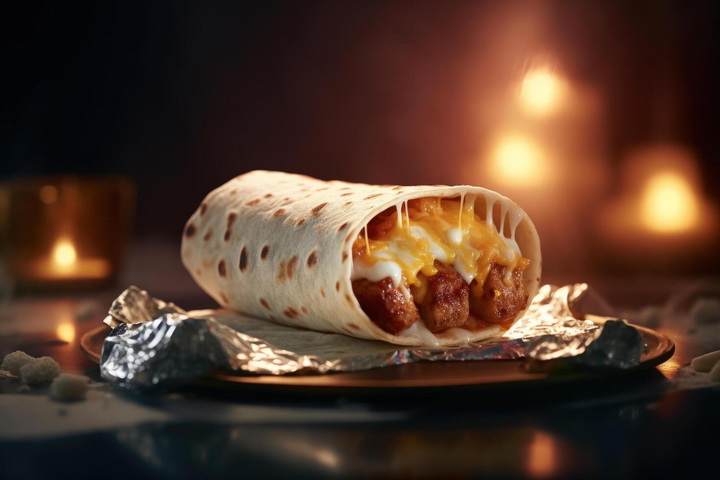 heiß Mexikaner Burritos. Illustration ai generativ foto