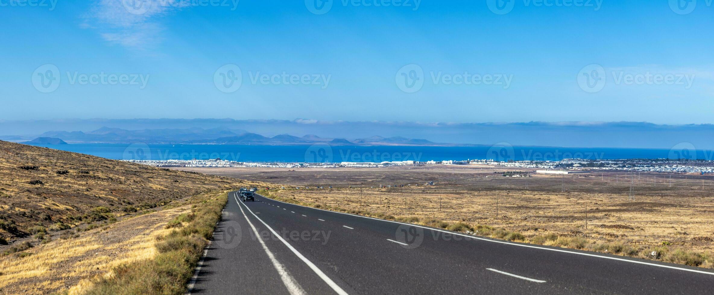 Panorama Bild Über playa blanca Ferien Dorf im Lanzarote foto