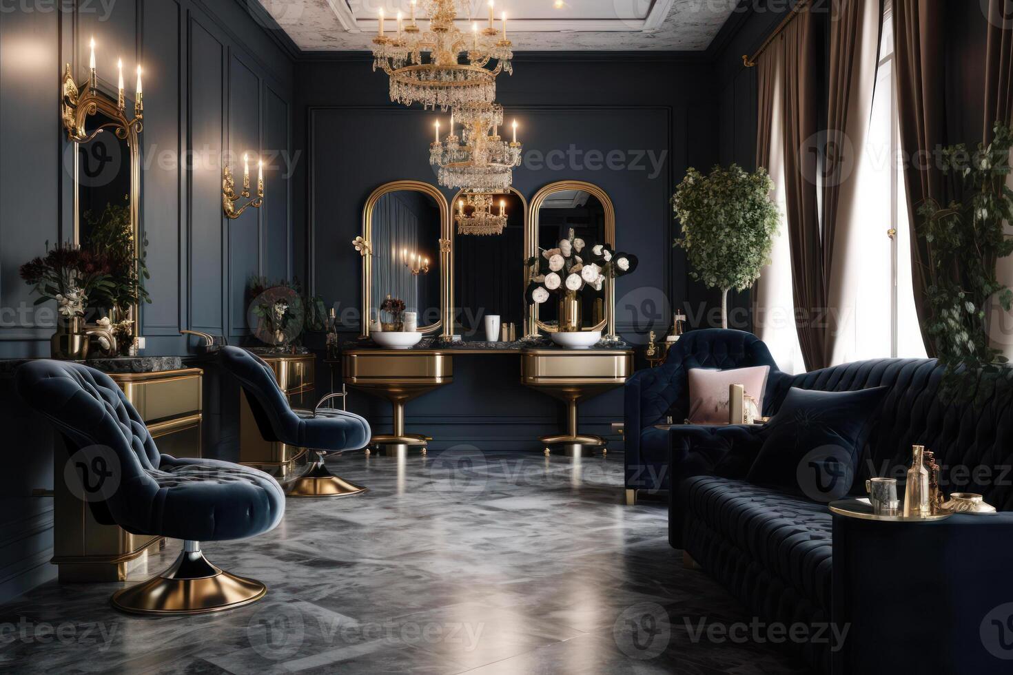 Luxus Innere Elite Schönheit Salon generativ ai foto