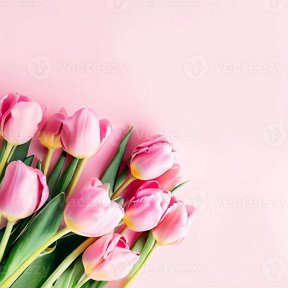 Blumen- Blume Hintergrund und Banner Karte Design zum Mutter Tag Damen Tag Valentinsgrüße Tag ai generativ foto