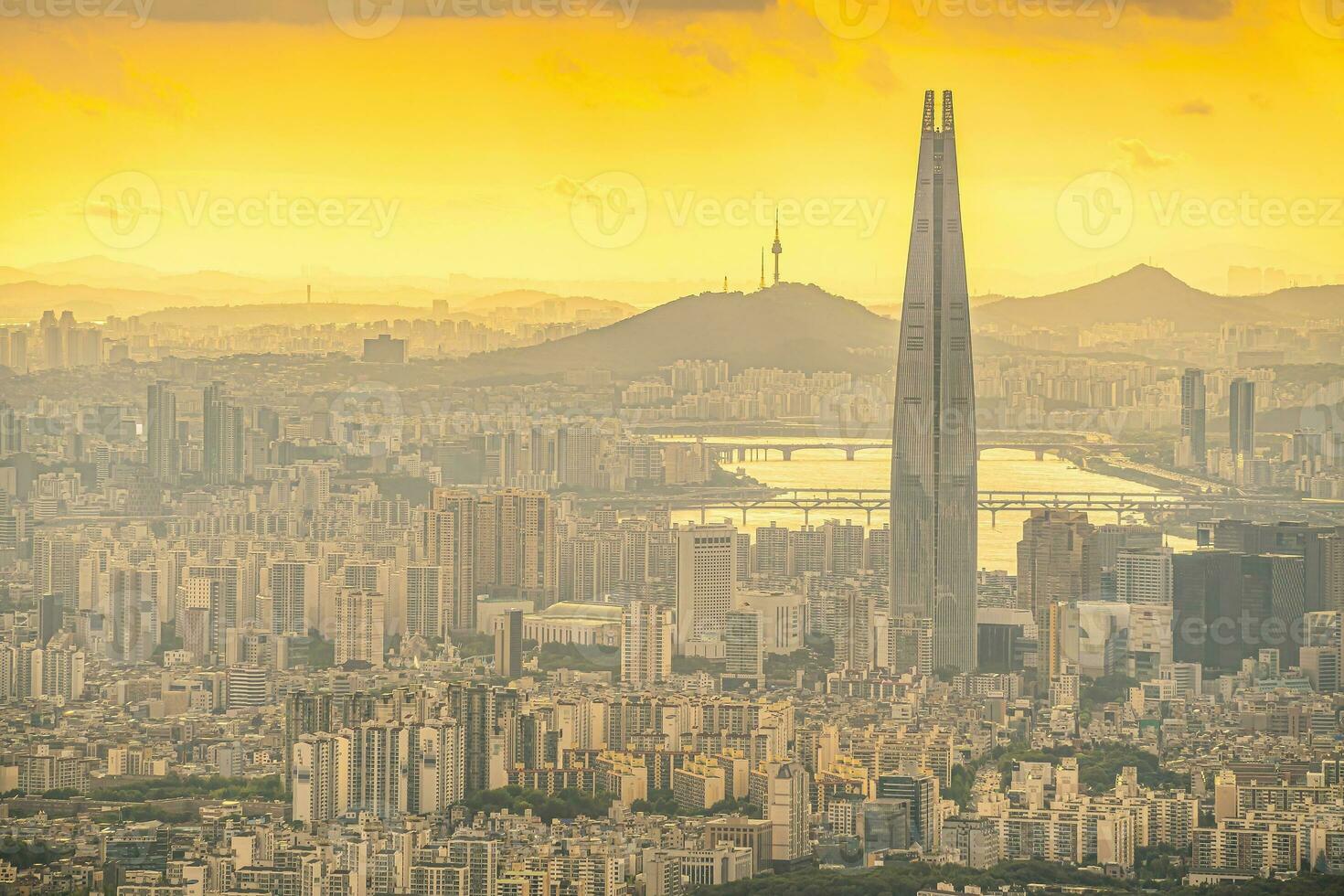 Innenstadt Seoul Stadt Horizont, Stadtbild von Süd Korea foto