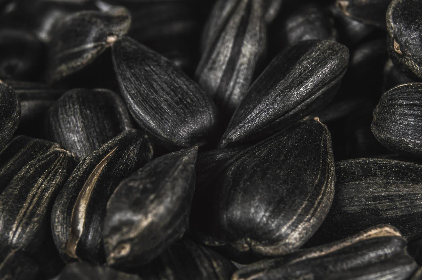 schwarze Sonnenblumenkerne im Makro foto