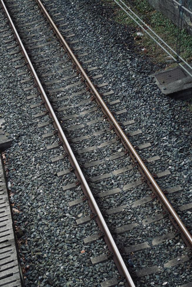 Eisenbahnschiene im Bahnhof foto