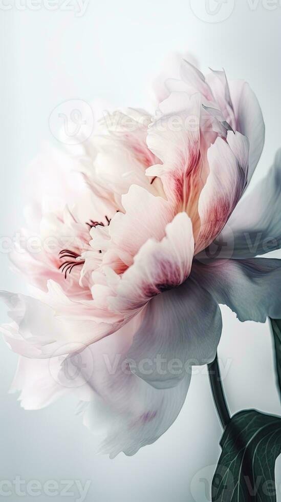 auffällig Bild von Sanft Farbe Pfingstrose Milchpflanzen Blume Stengel. generativ ai. foto