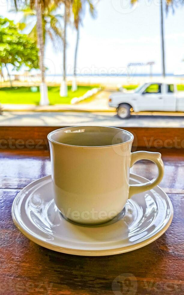 tasse americano schwarzer kaffee im restaurant mexiko. foto