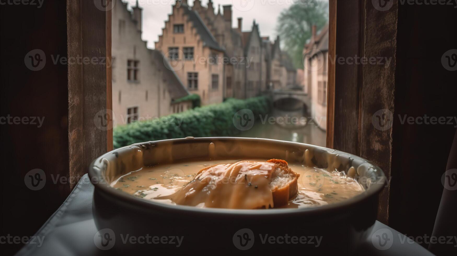 Belgier Wasserzooi im ein historisch Brügge Rahmen foto