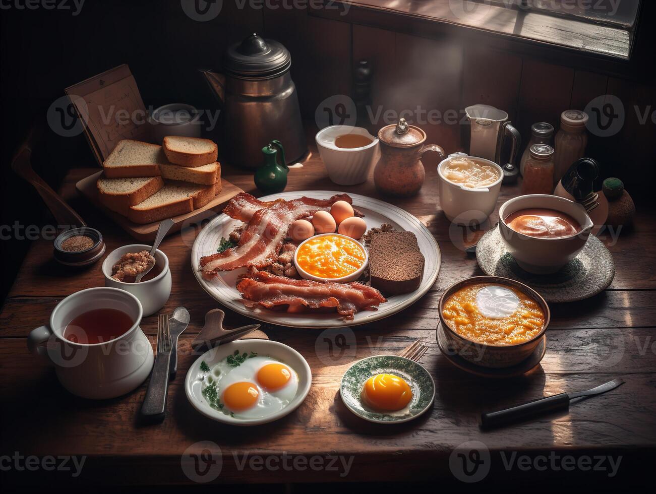 das Morgen Ruhm von ein klassisch Englisch Frühstück foto