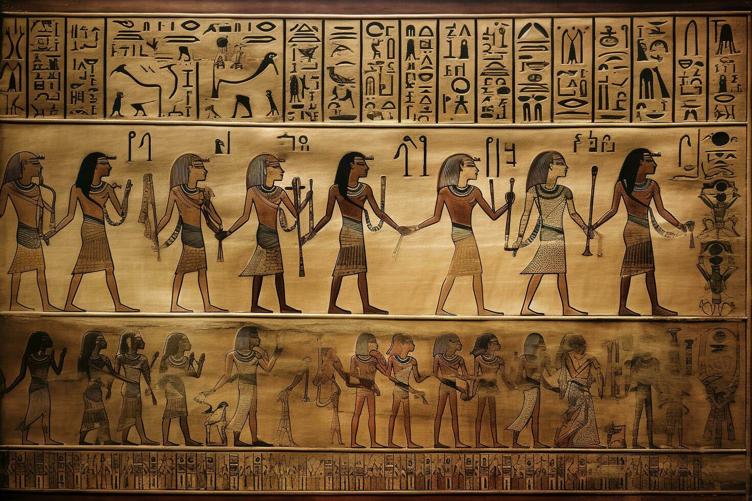 uralt Ägypten Hieroglyphen, generieren ai foto