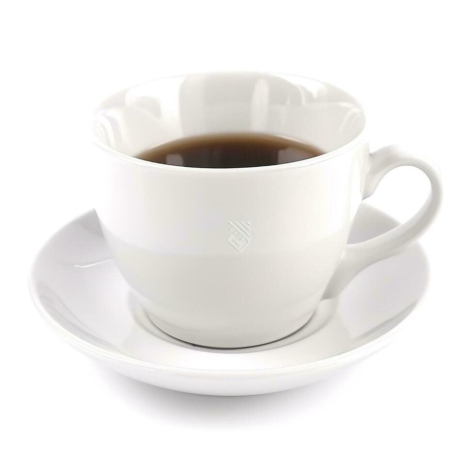 Weiß Tasse von Kaffee isoliert auf Weiß Hintergrund, generieren ai foto