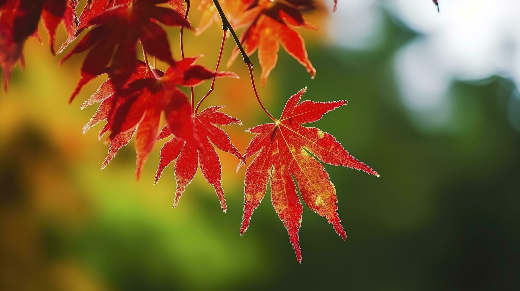 schön Herbst Landschaft mit. bunt Laub im das Park. fallen Blätter natürlich Hintergrund, generieren ai foto