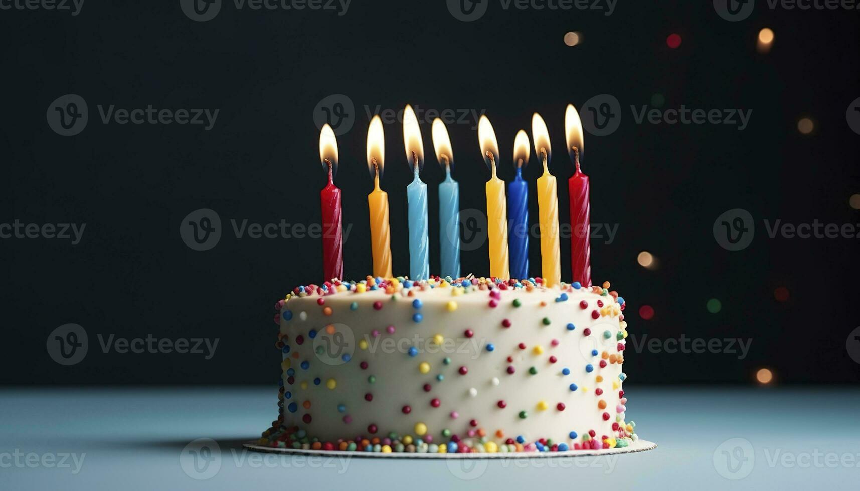 Feier Geburtstag Kuchen mit zwanzig einer bunt Geburtstag Kerzen, generieren ai foto