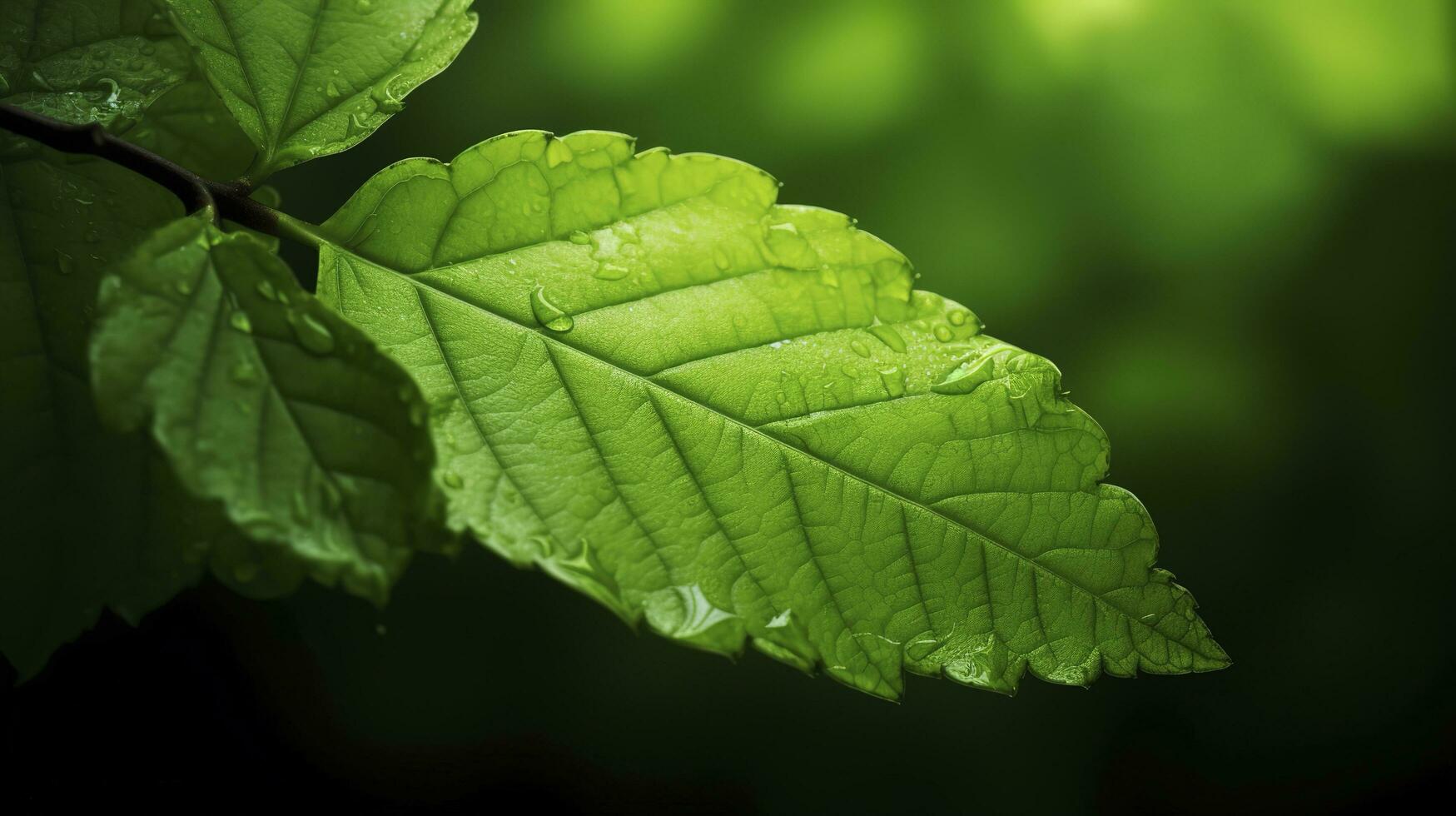 Erde Tag und Welt Umgebung Tag, Frühling, schön natürlich frisch Grün Blatt, Entspannung Natur Konzept, generieren ai foto