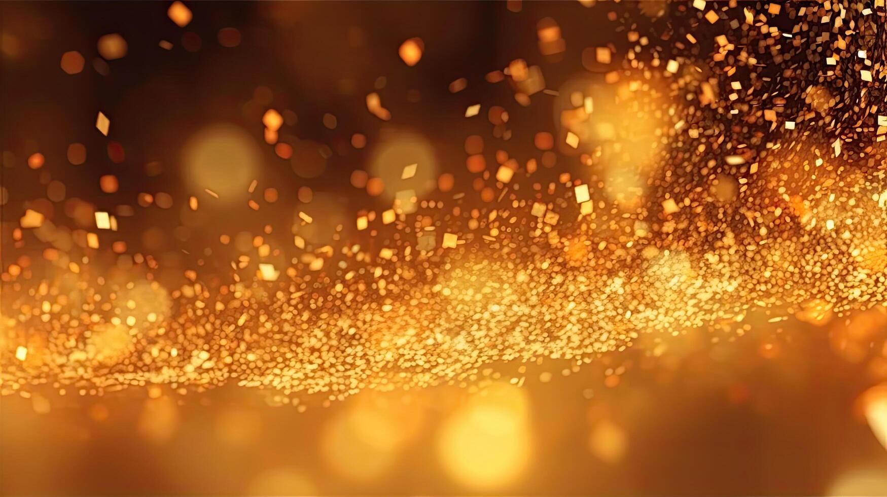 Luxus golden Konfetti Hintergrund. Illustration ai generativ foto
