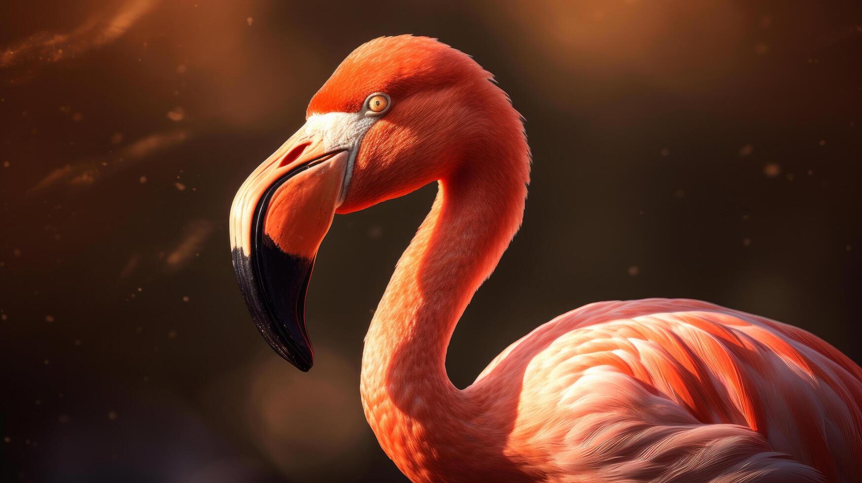 Rosa Flamingo. Illustration ai generativ foto