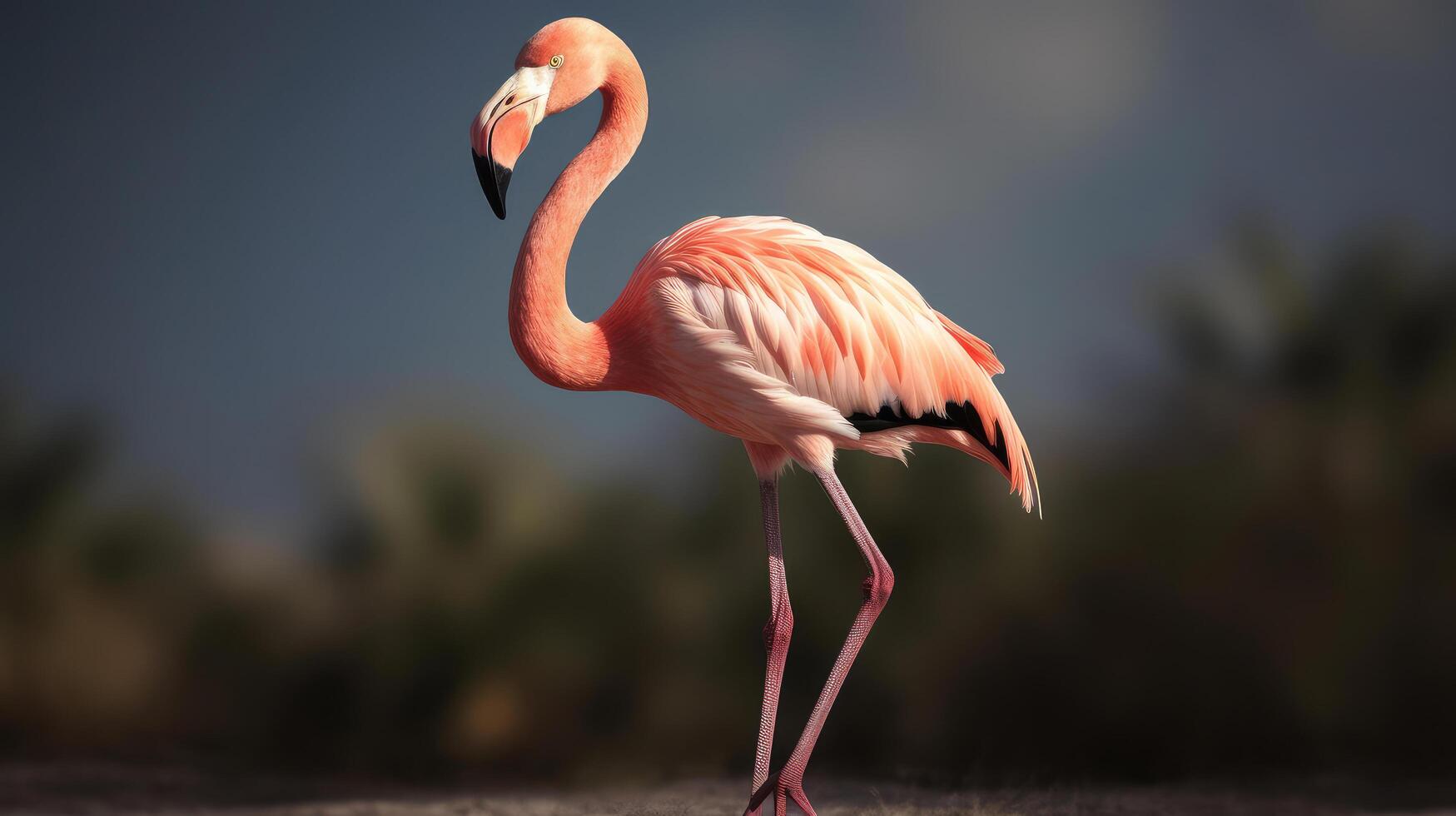 Rosa Flamingo. Illustration ai generativ foto