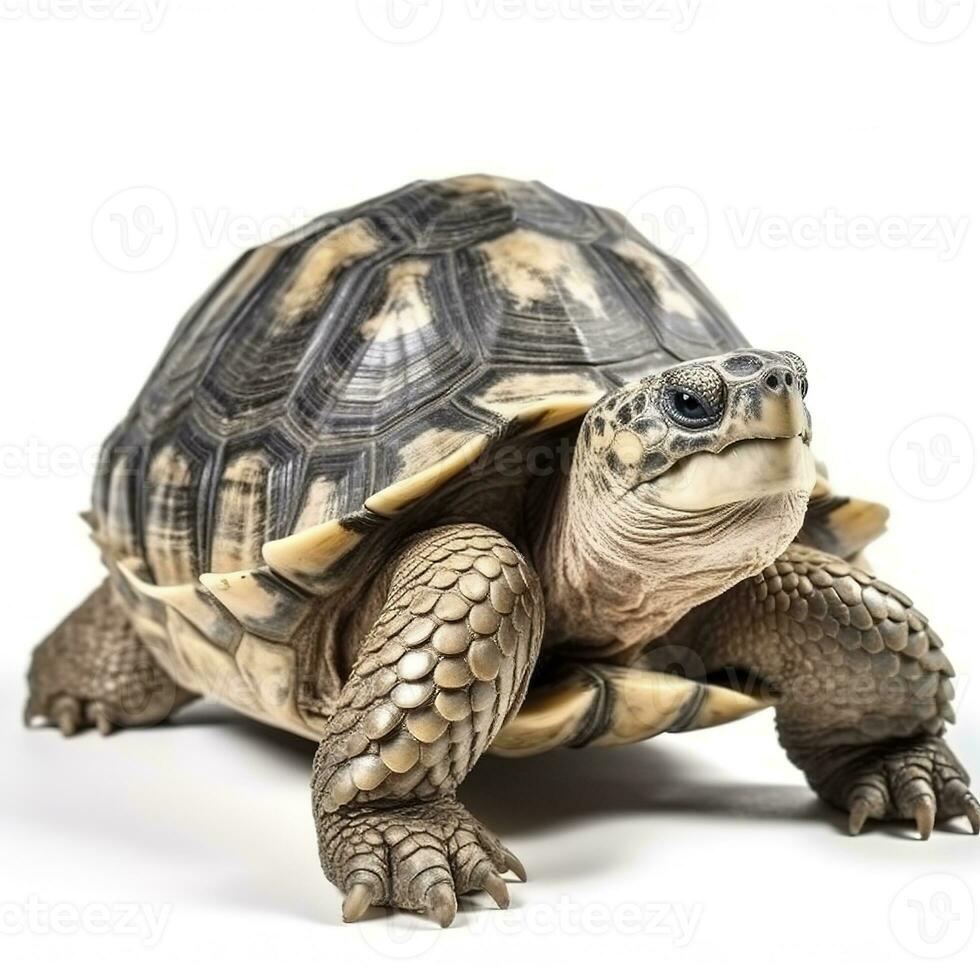 Schildkröte isoliert auf Weiß Hintergrund, generieren ai foto
