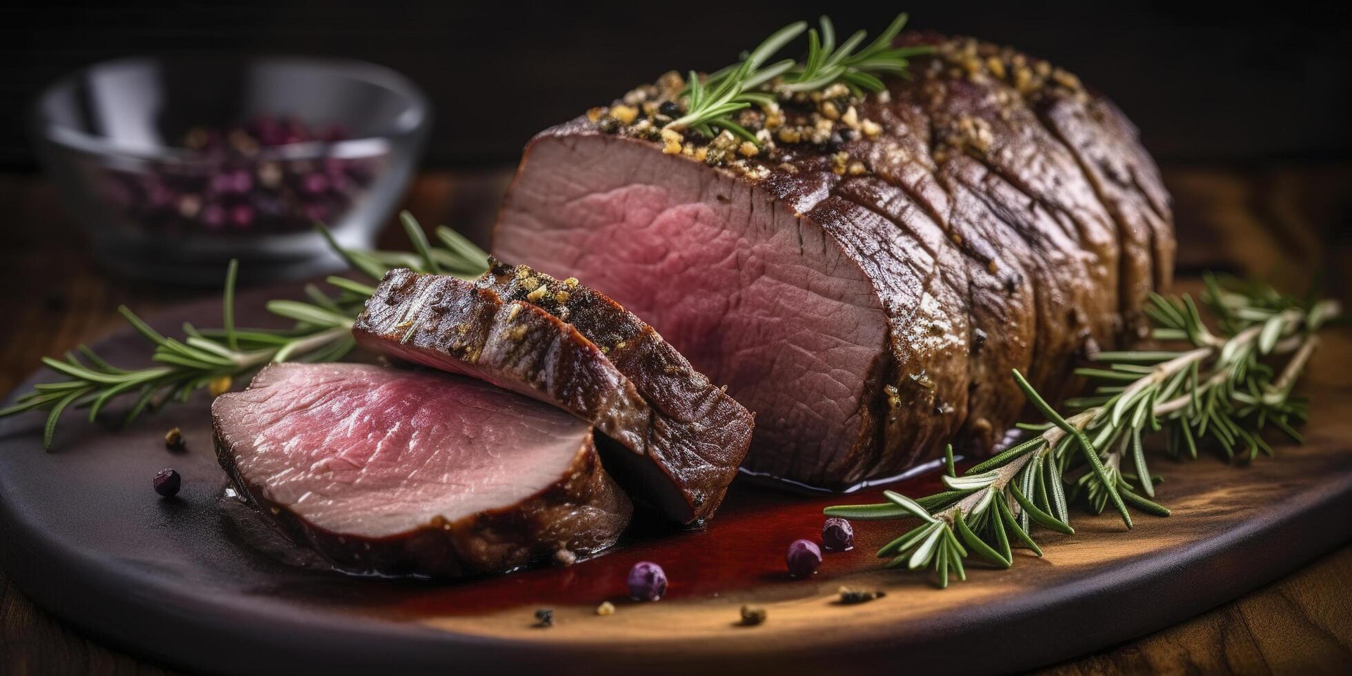 geröstet Rindfleisch Filet Fleisch generativ ai foto