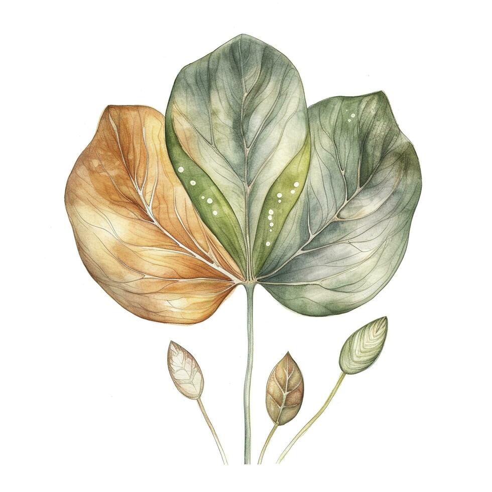 ctenanthe burle-marxii Blätter, Fischgräte Gebet Pflanze isoliert auf Weiß Hintergrund, mit Ausschnitt Weg, generieren ai foto