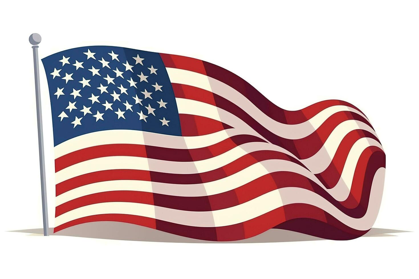 Illustration von das USA National Flagge, generieren ai foto