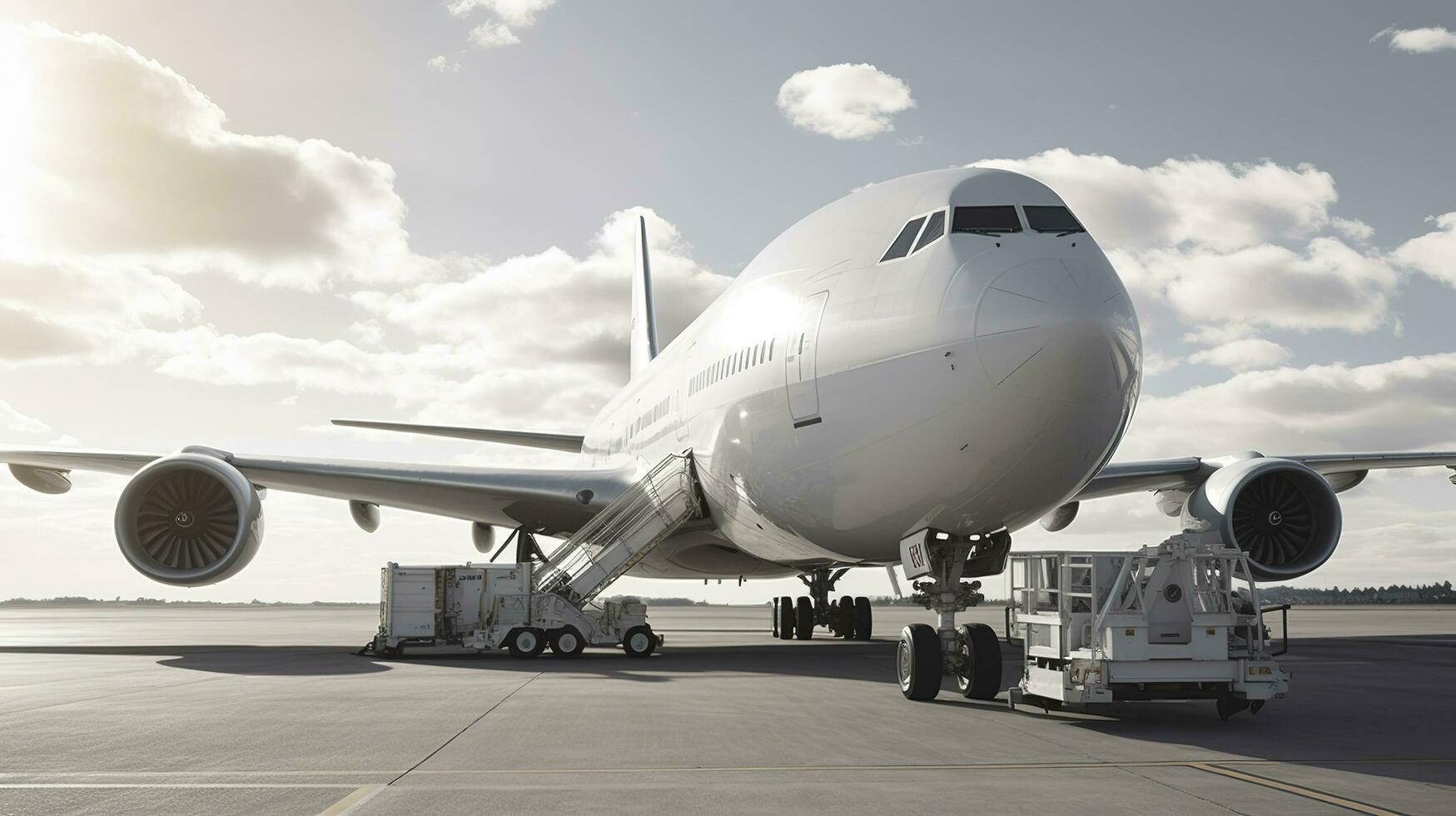 ein Flugzeug ist auf du Flughafen, generieren ai foto