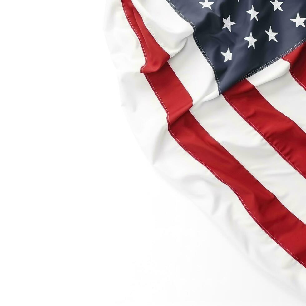 amerikanisch Flagge Rand isoliert auf Weiß Hintergrund, generieren ai foto