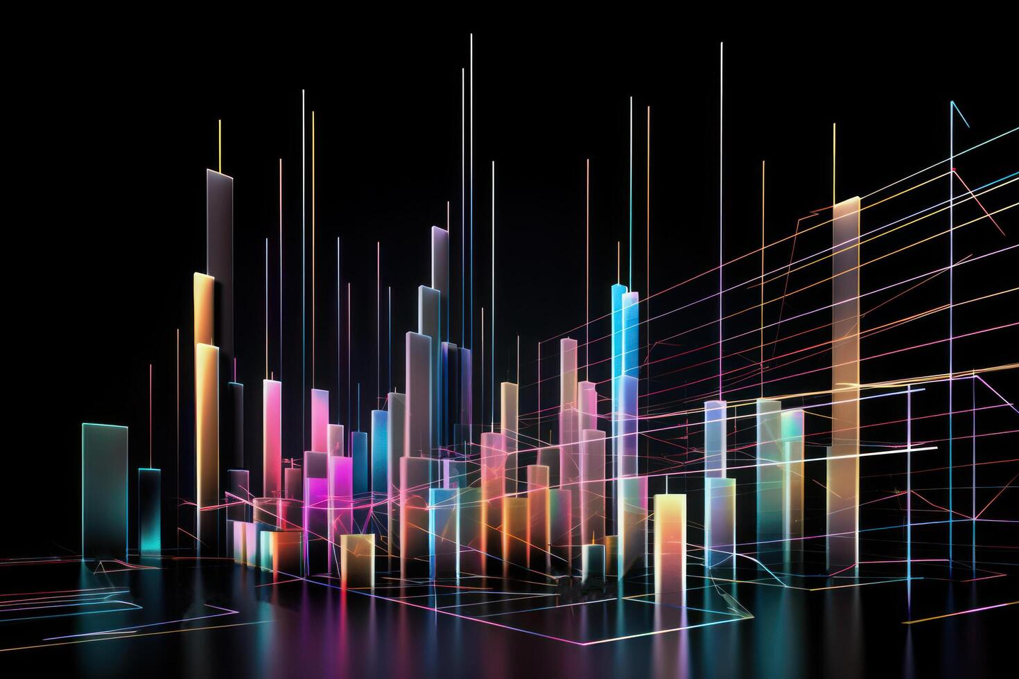 abstrakt bunt Diagramm Geschäft Grafiken generativ ai foto