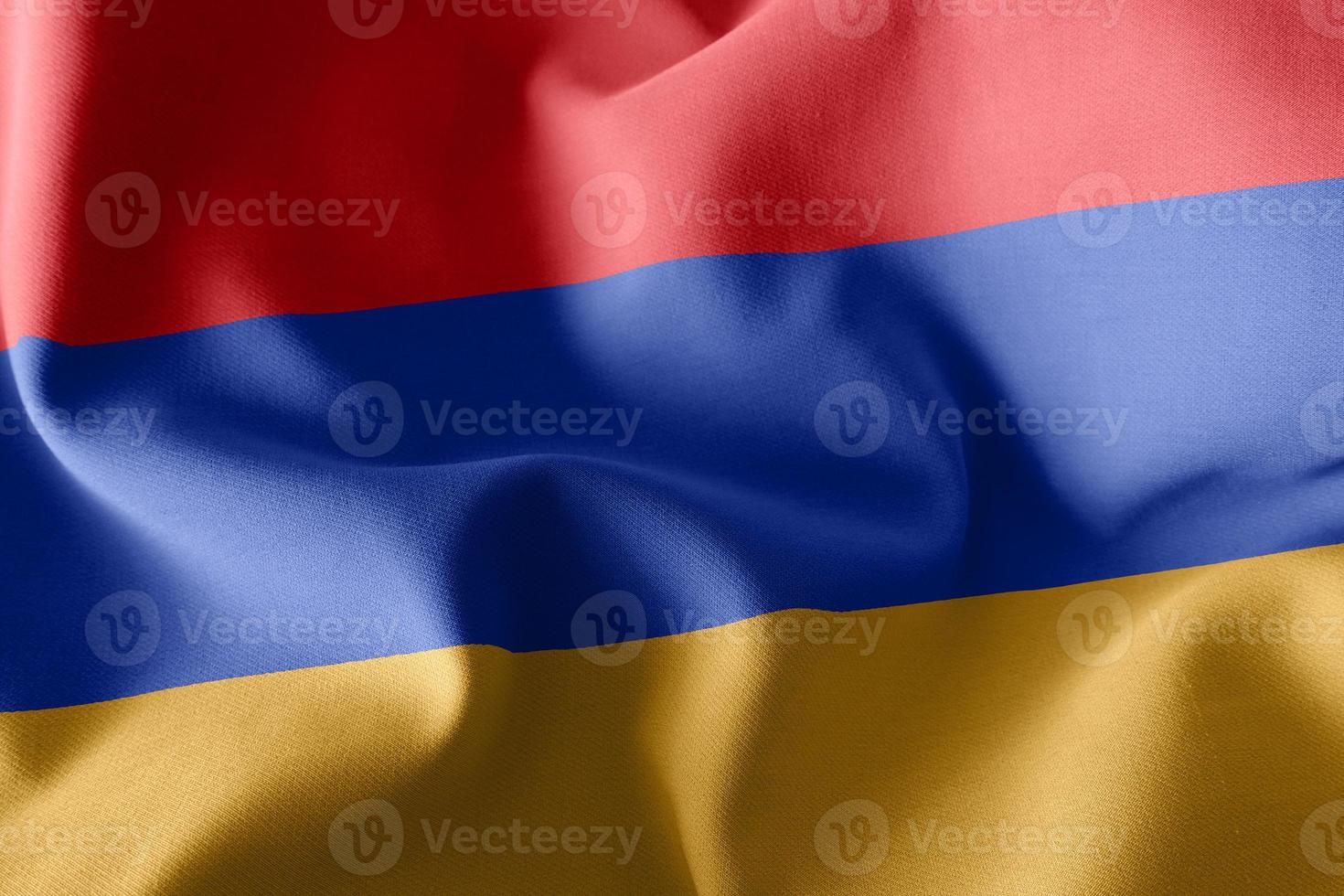 3D-Illustrationsflagge von Armenien, die auf dem Windflaggenhintergrund winkt foto