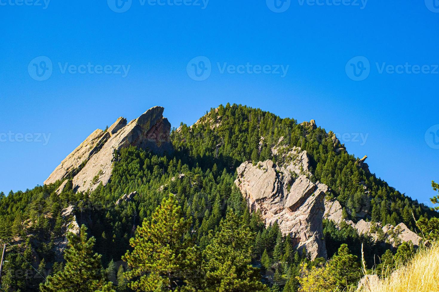 Sommertag im Chautauqua Park in Boulder, Colorado foto