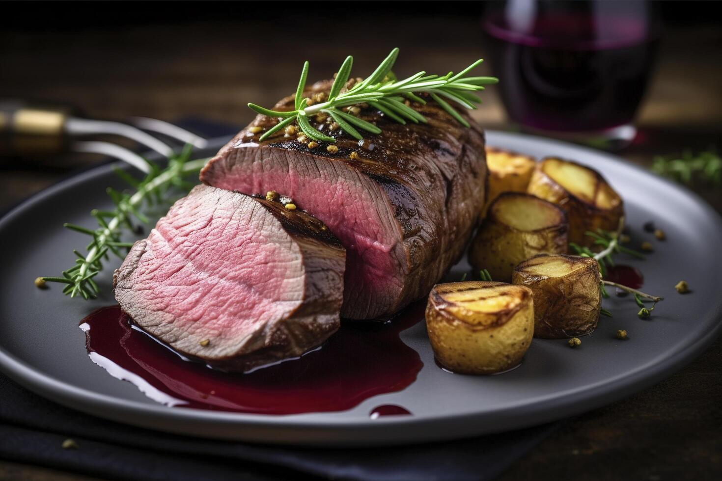 geröstet Rindfleisch Filet Fleisch generativ ai foto