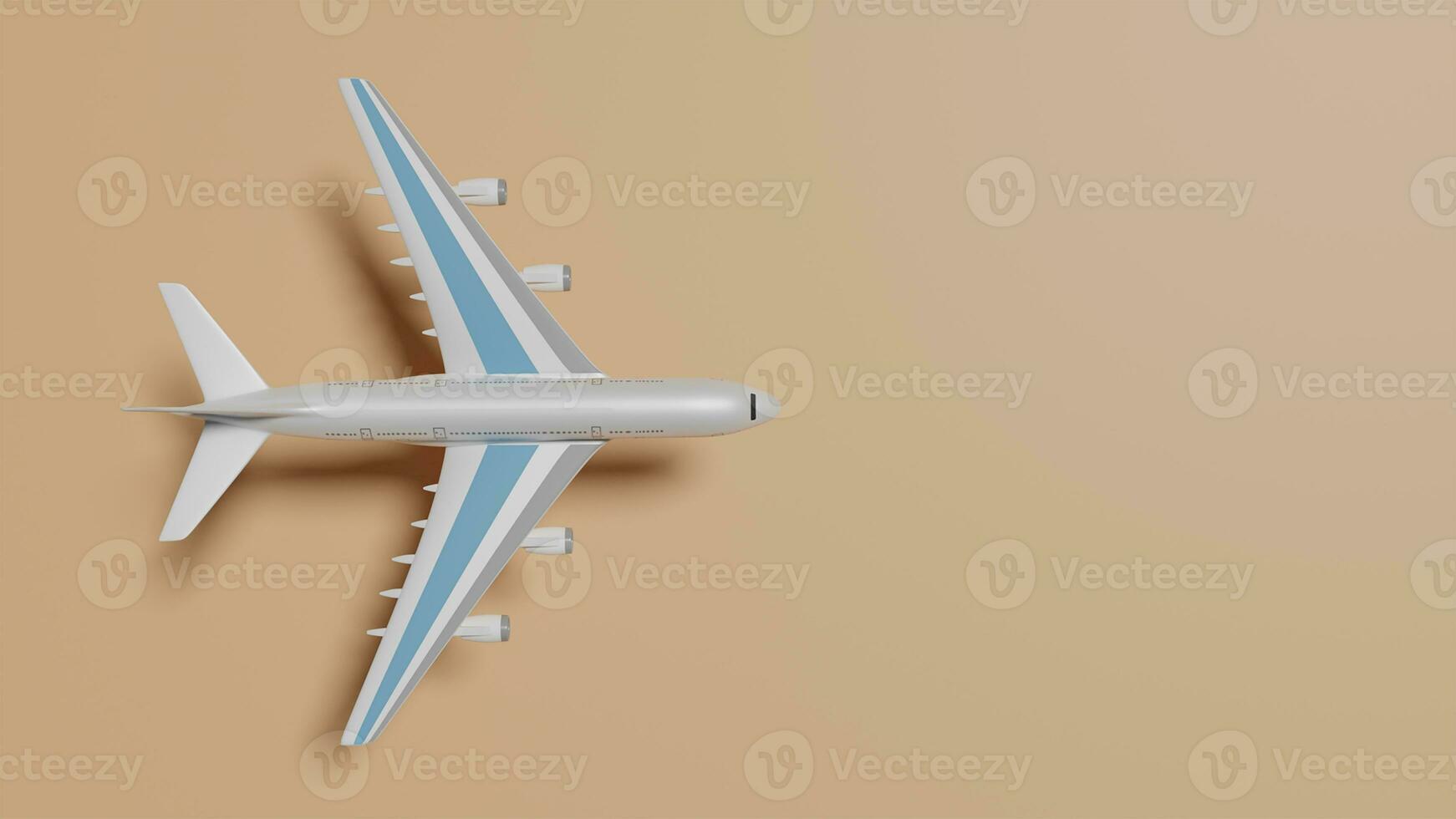 3d Luft Flugzeug Illustration mit Orange Hintergrund foto