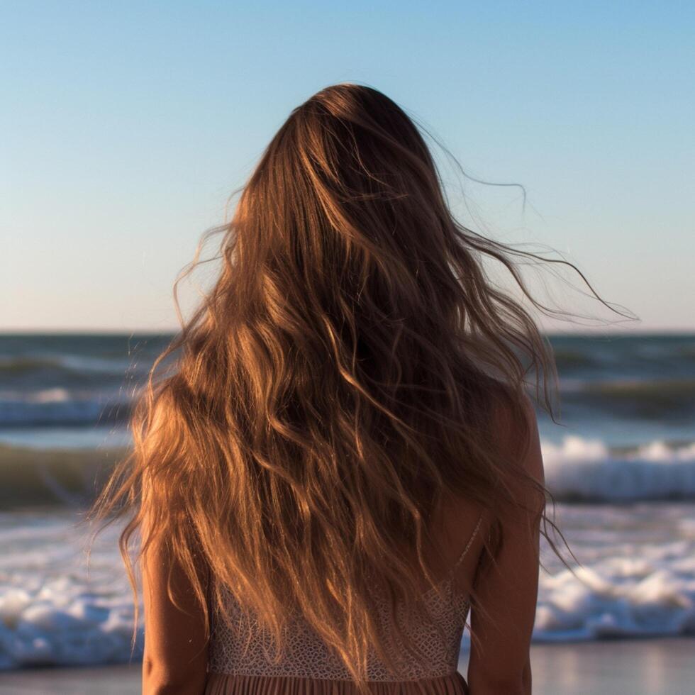 Foto von Strand Wellen ai generiert