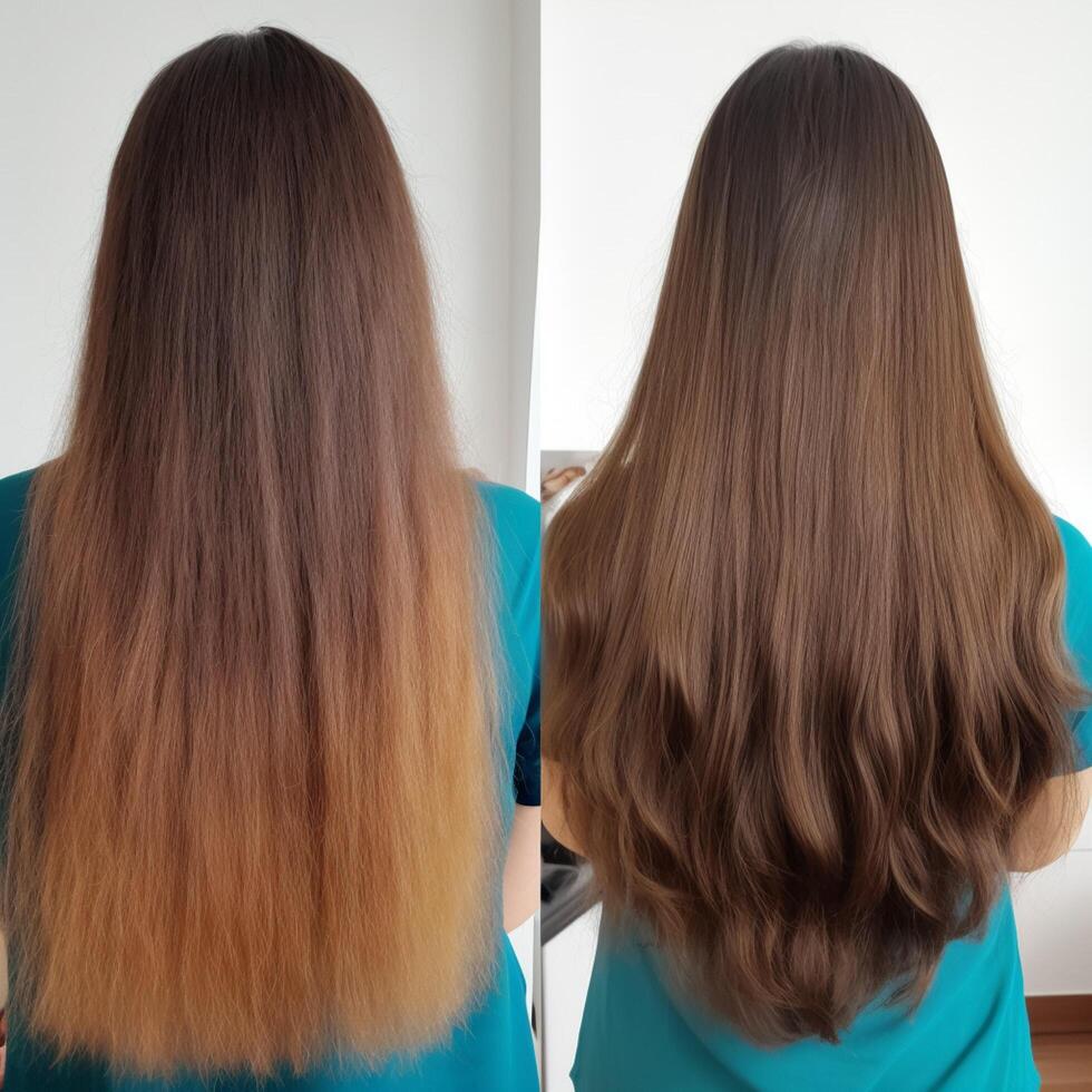 Foto von reparieren Keratin Haar Maske ai generiert