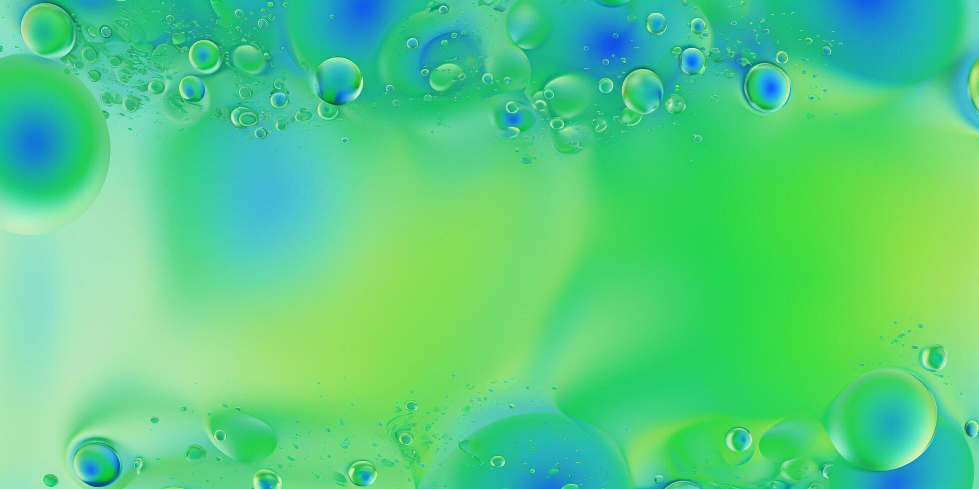 frisch Grün Blau Wasser Blase ai generiert foto