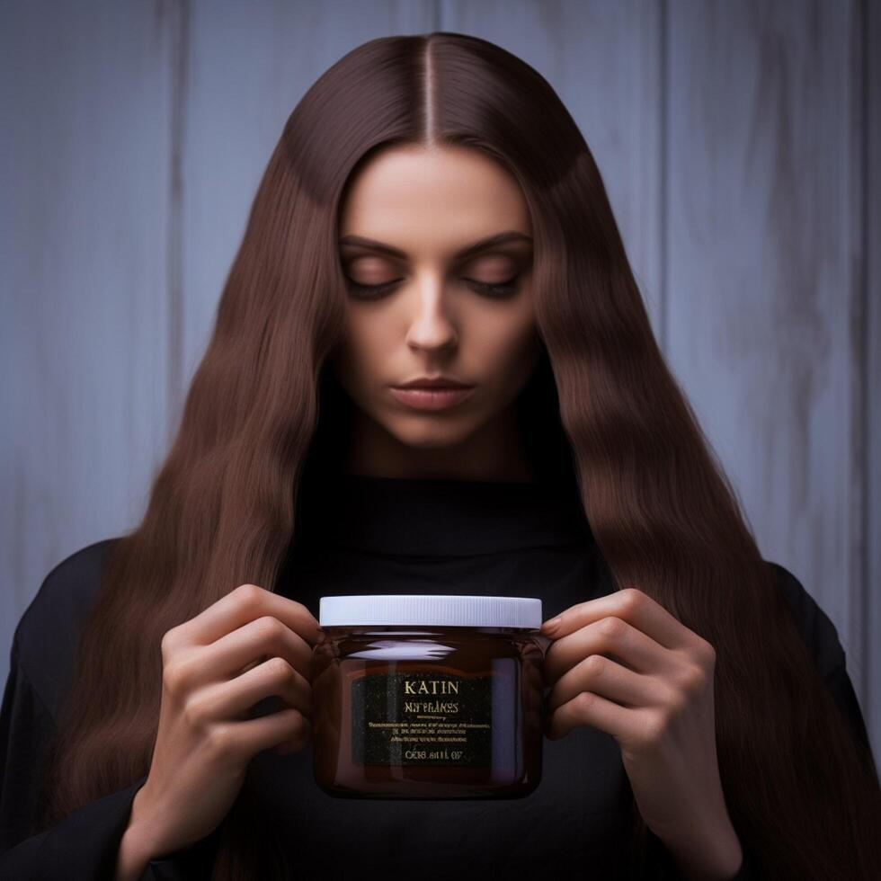 Foto von reparieren Keratin Haar Maske ai generiert