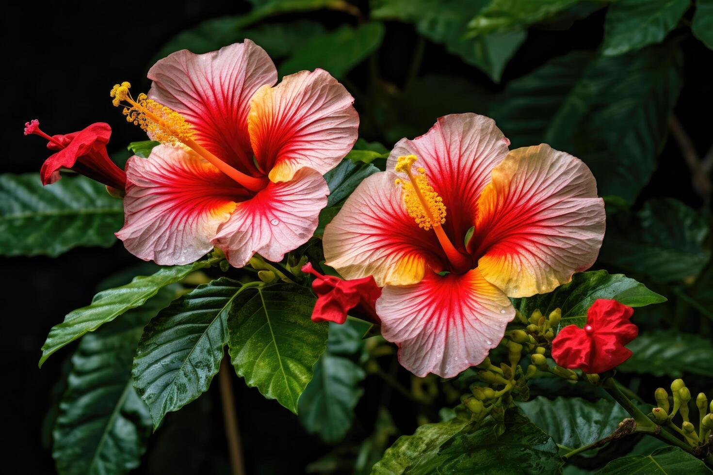 Hibiskus Blume. Illustration ai generativ foto