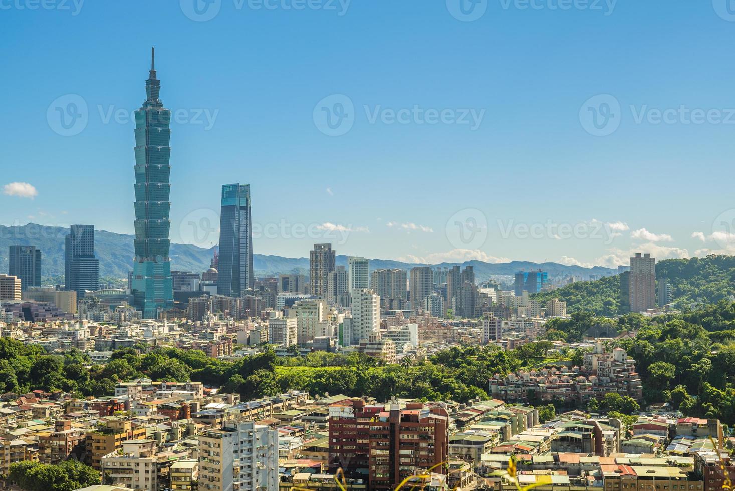 Panoramablick auf die Stadt Taipeh in Taiwan foto
