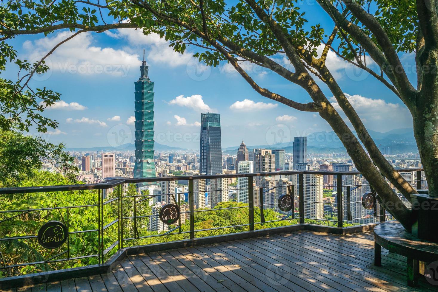 Panoramablick auf die Stadt Taipeh in Taiwan foto