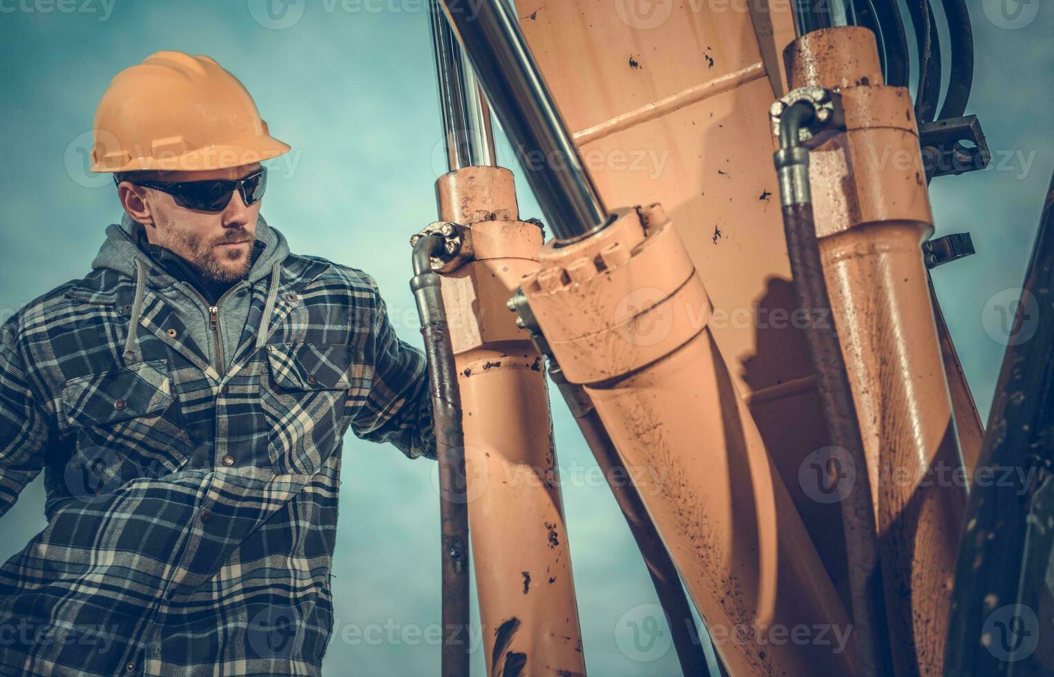 Bagger hydraulisch Boom foto