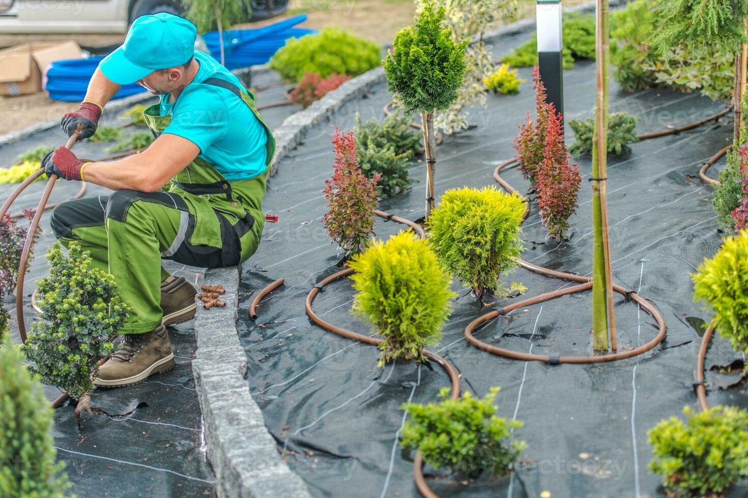 Garten Bewässerung Arbeit foto