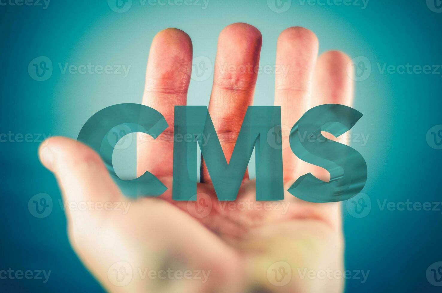 cms im ein Hand Konzept foto