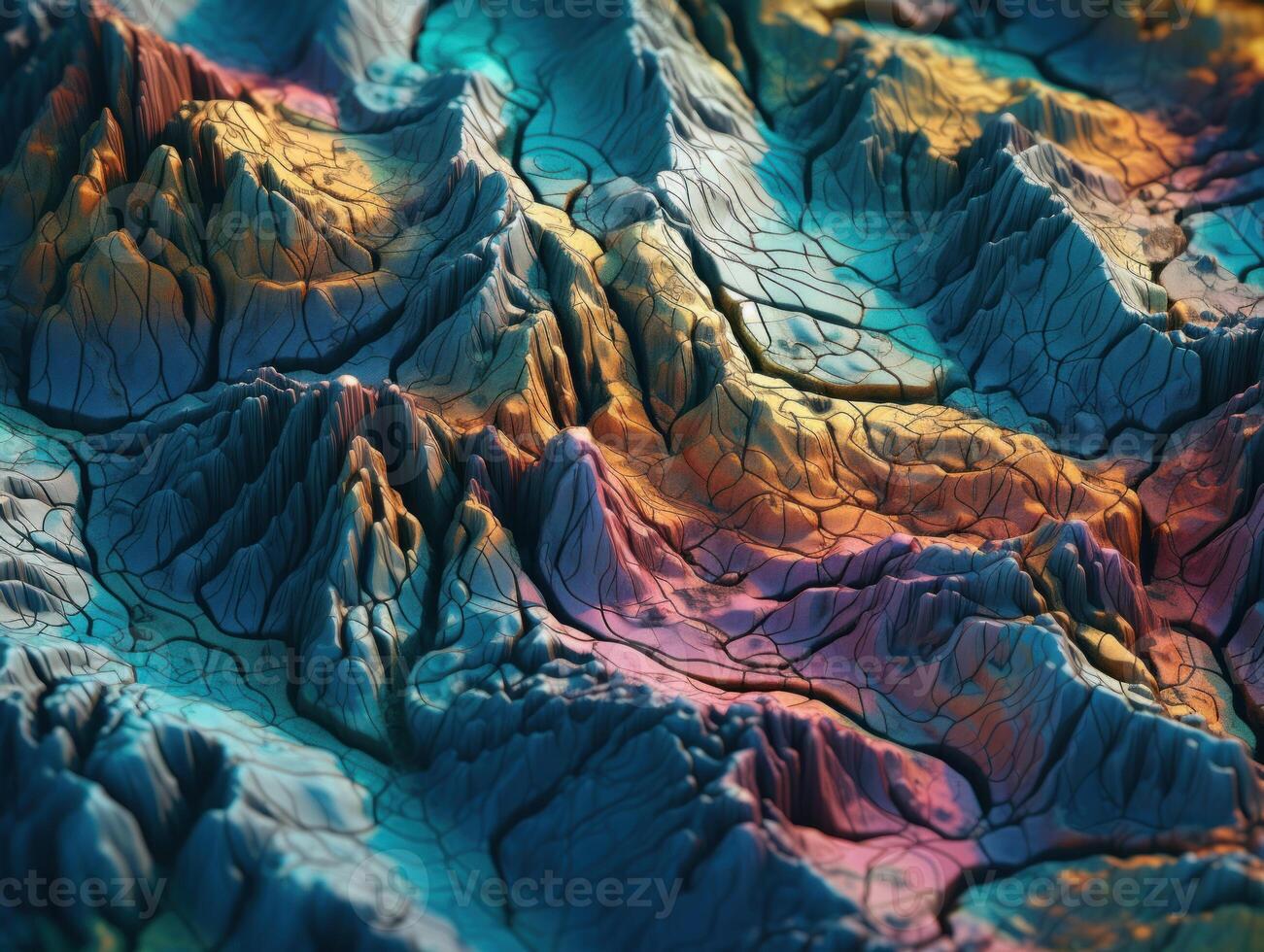 bunt Papier Schnitt Terrain Hintergrund erstellt mit generativ ai Technologie. foto