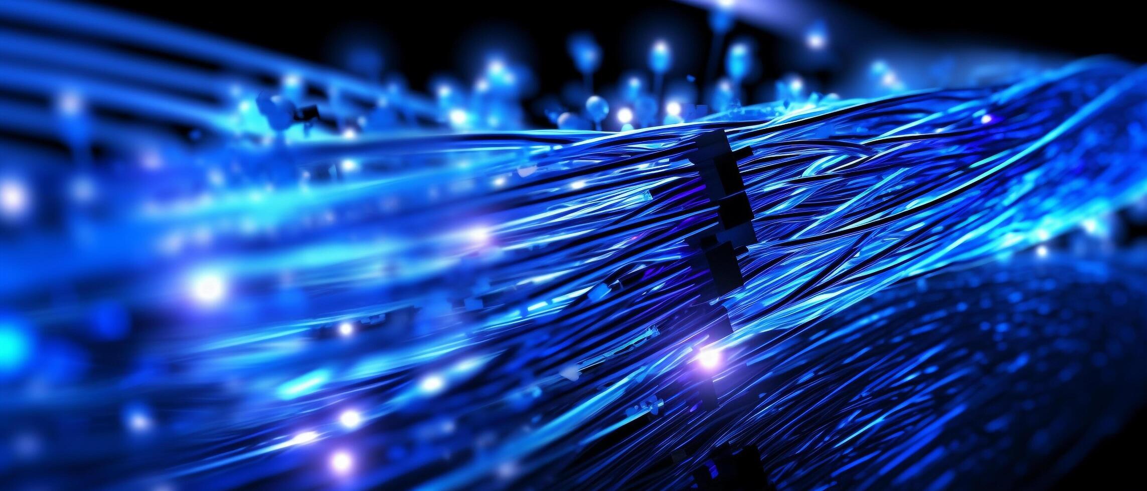 groß Datenbank Server Verbindung mit Ballaststoff Optik Kabel Internet, ai generativ foto