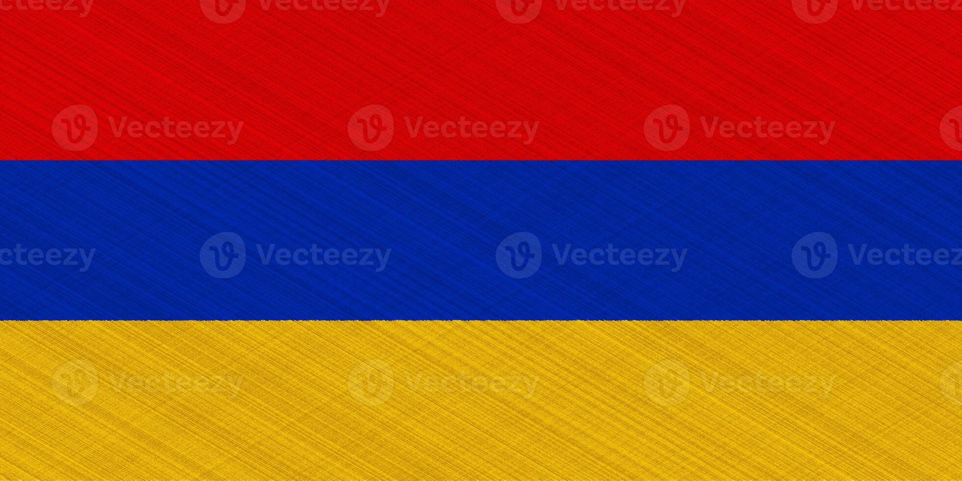 Armenien Flagge auf ein texturiert Hintergrund. Konzept Collage. foto