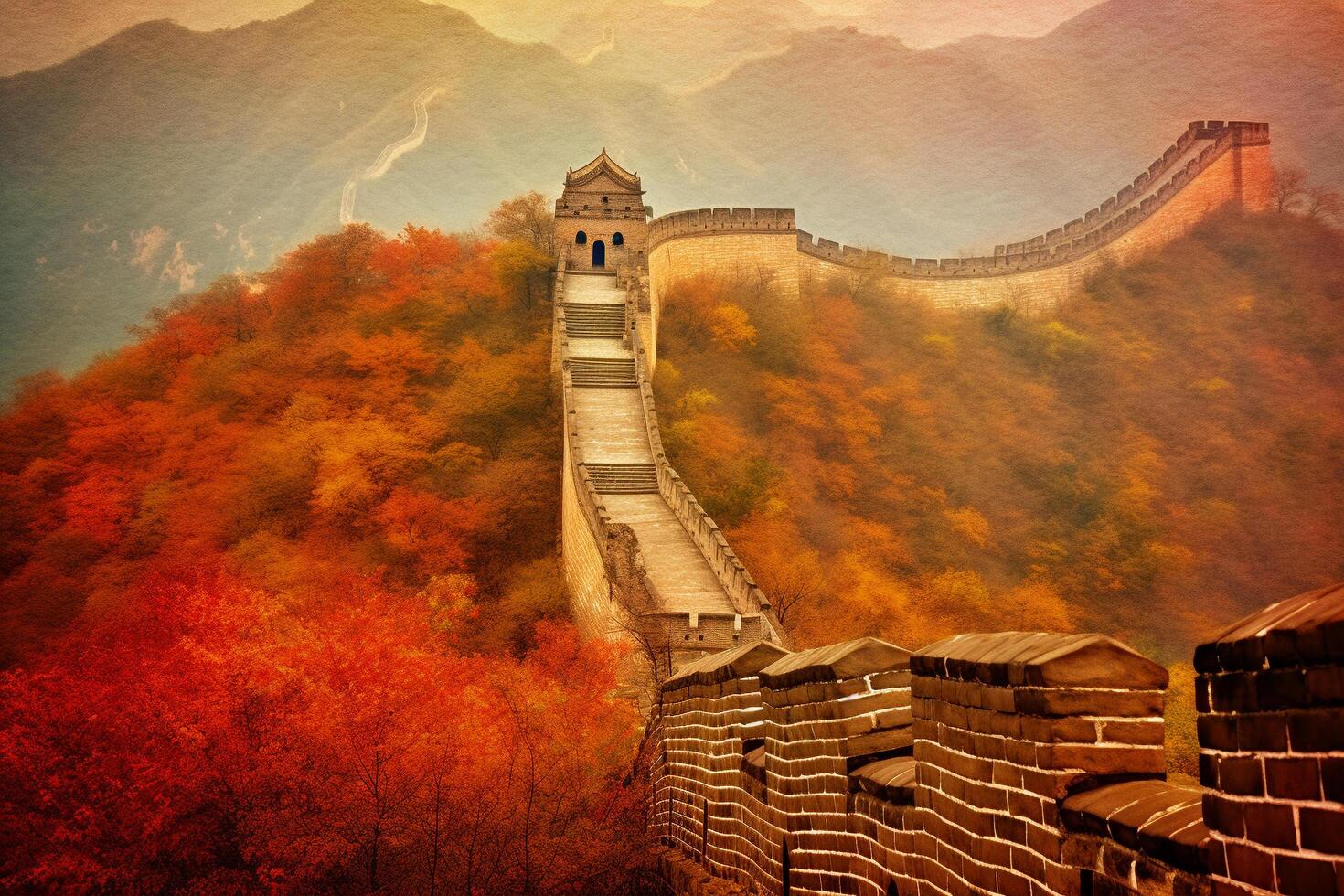 großartig China Mauer ai generativ foto