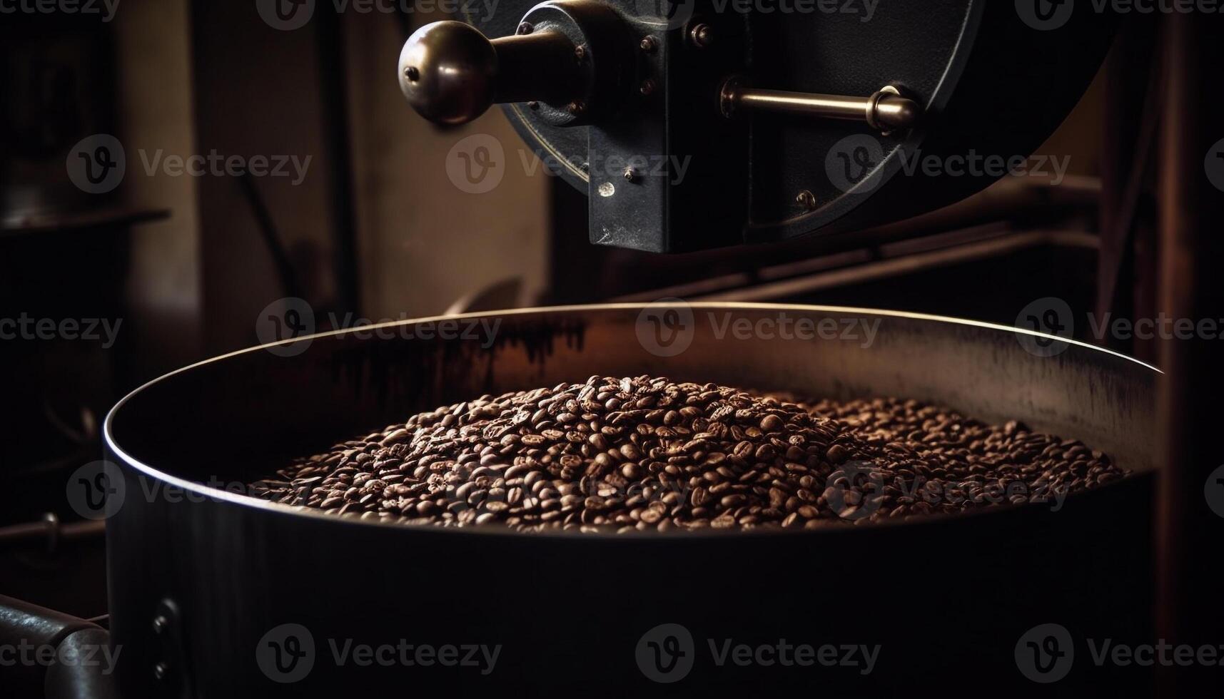 frisch Boden Kaffee Bohnen Treibstoff Barista Werkstatt generiert durch ai foto