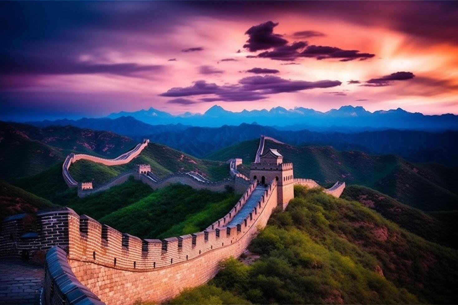 das großartig Mauer von China ai generativ foto