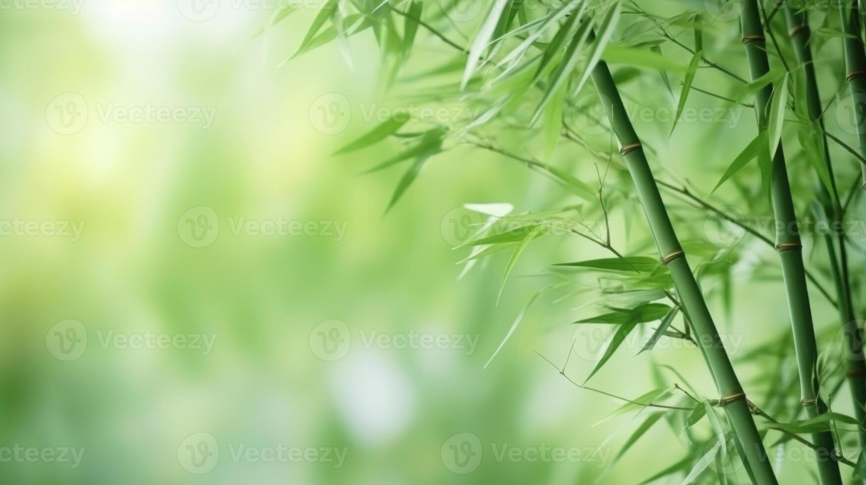 Grün natürlich Hintergrund mit Bambus. Illustration ai generativ foto
