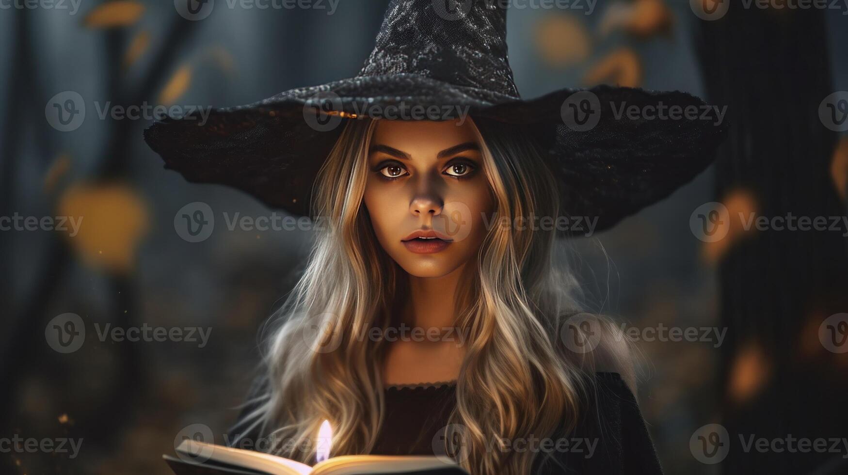 Halloween Hexe. Illustration ai generativ foto