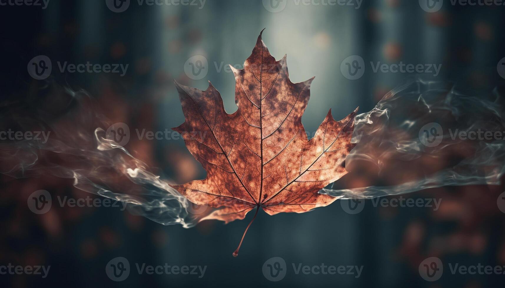 beschwingt Ahorn Blatt, Herbst feurig Schönheit in Flammen generativ ai foto